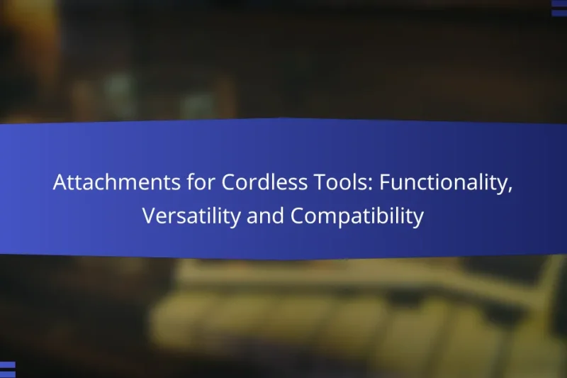 Attachments for Cordless Tools: Functionality, Versatility and Compatibility