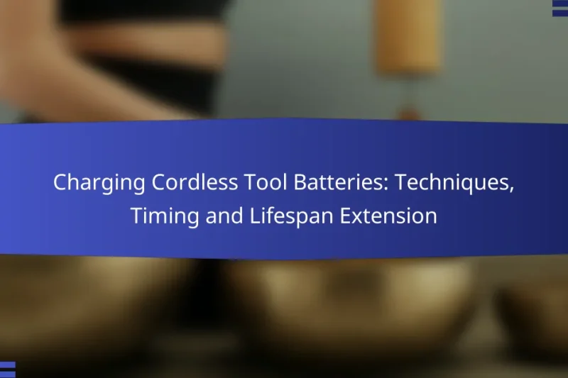 Charging Cordless Tool Batteries: Techniques, Timing and Lifespan Extension