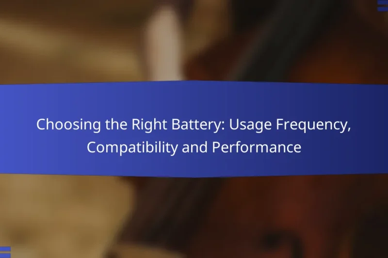 Choosing the Right Battery: Usage Frequency, Compatibility and Performance