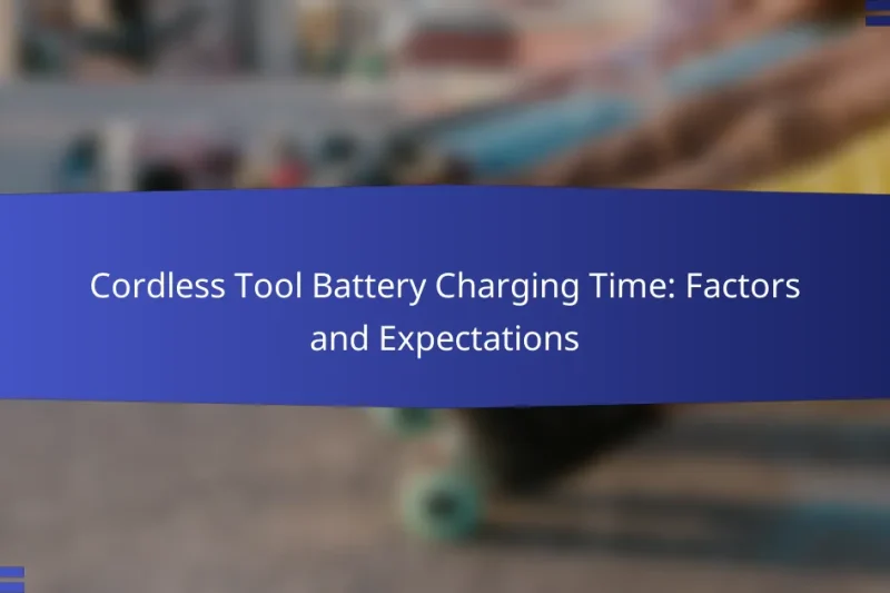 Cordless Tool Battery Charging Time: Factors and Expectations