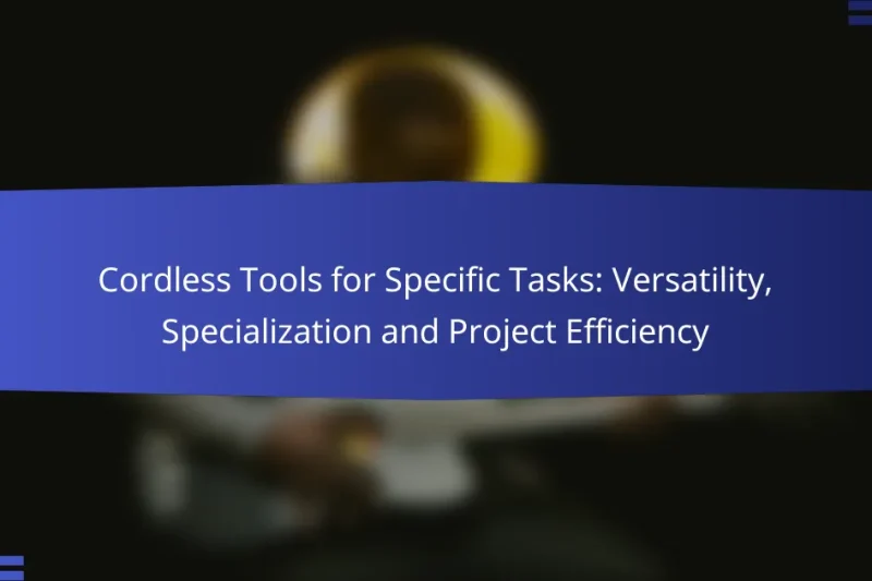 Cordless Tools for Specific Tasks: Versatility, Specialization and Project Efficiency