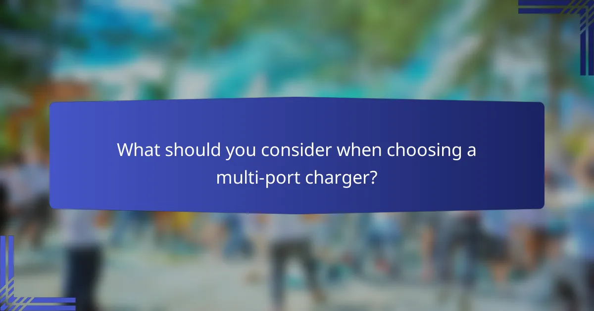 What should you consider when choosing a multi-port charger?